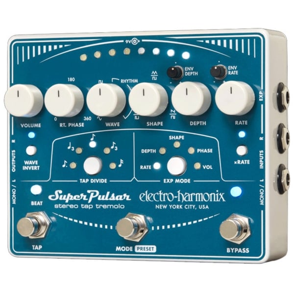 Electro Harmonix Super Pulsar Stereo Tap Tempo Guitar Effects Pedal for Guitar
