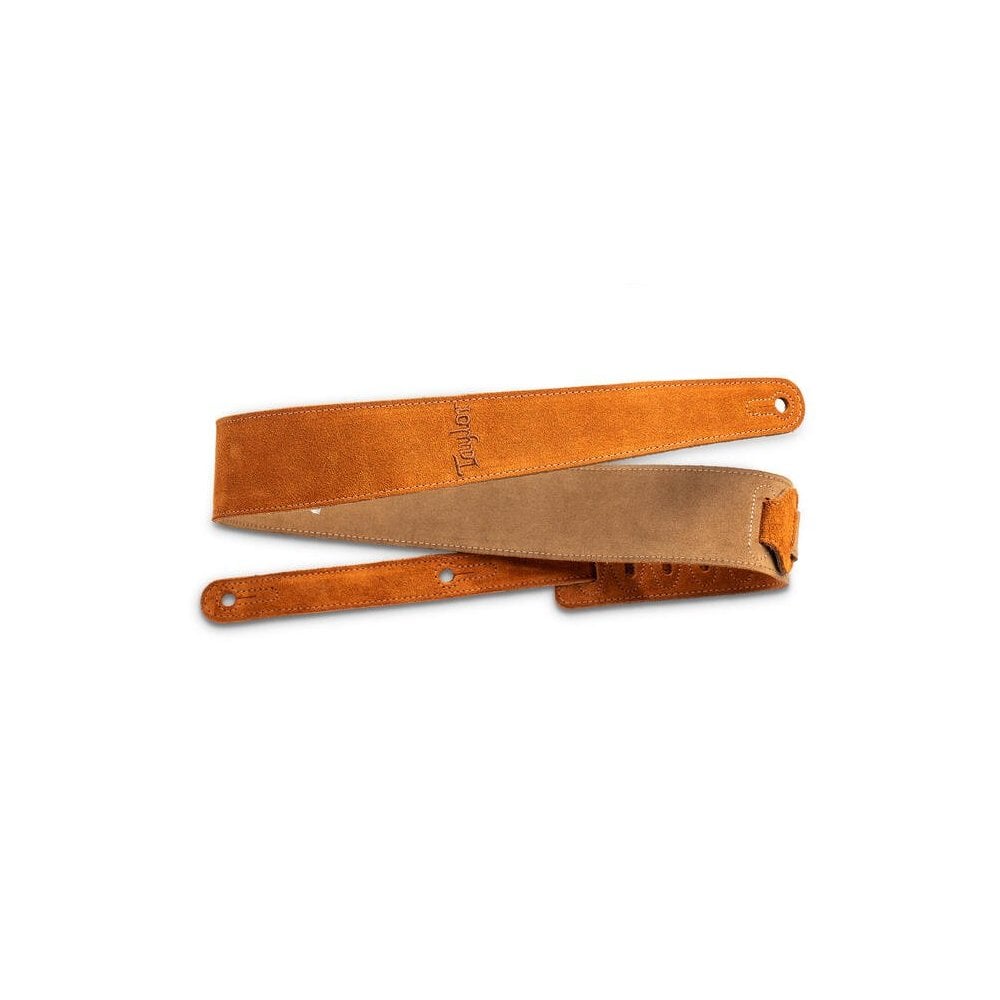 Taylor 2.5" Embroidered Suede Guitar Strap - Honey