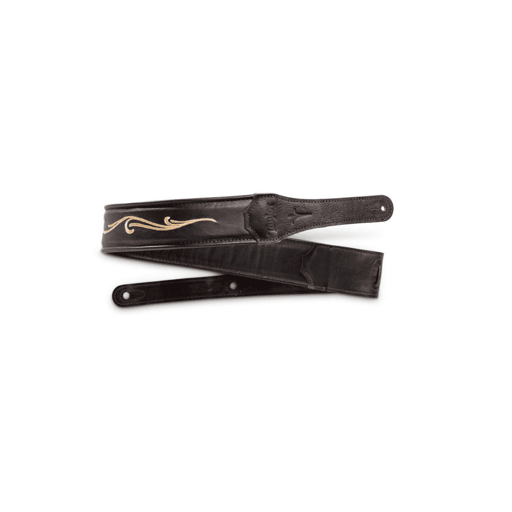 Taylor Spring Vine Embroidered Leather Guitar Strap, Chocolate Brown