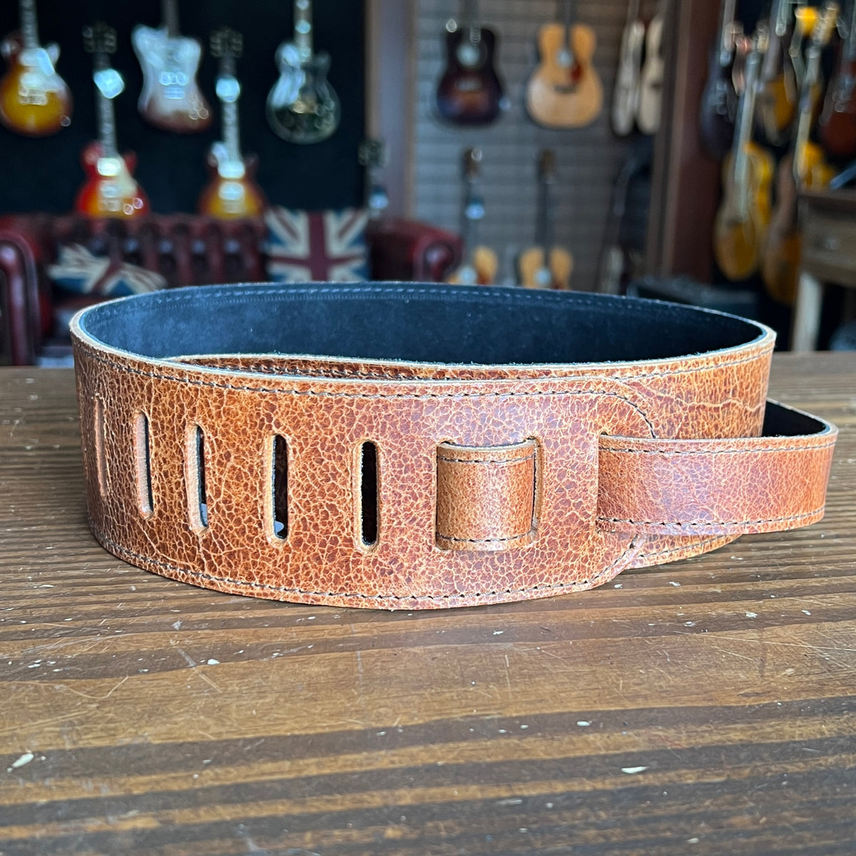 Leathergraft Roadworn Leather Strap In Tan (No Buckle)