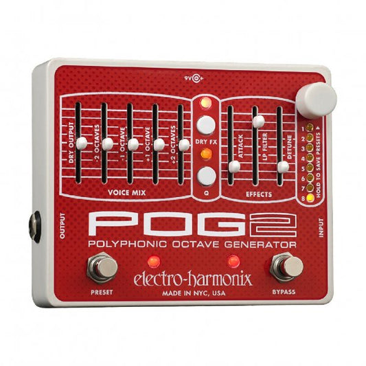 Electro Harmonix POG 2 Polyphonic Octave Generator Effects Pedal for Guitar