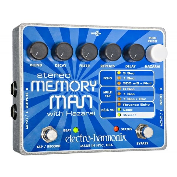 Electro Harmonix Stereo Memory Man w/ Hazarai Digital Delay & Looper for Guitar