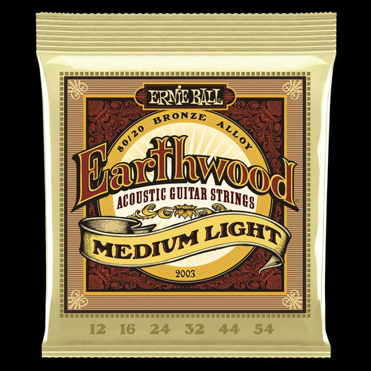 Earthwood Medium Light 80/20 Bronze Acoustic Guitar Strings (12-54 Gauge)