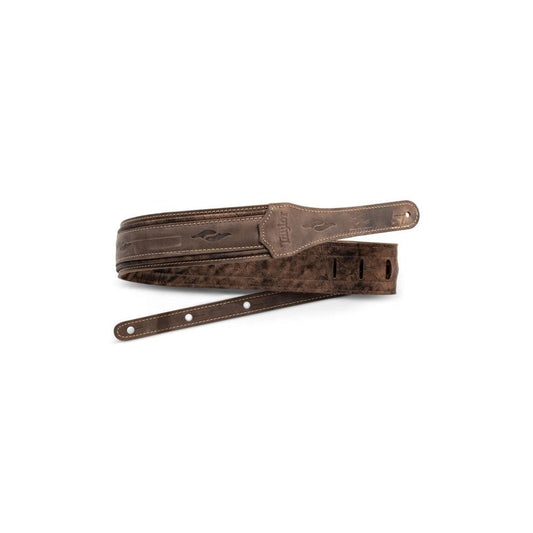 Taylor 2.5" Element Distressed Leather Guitar Strap - Dark Brown