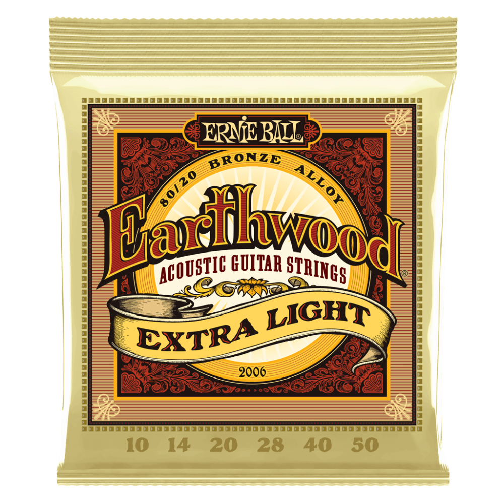 Earthwood Extra Light 80/20 Bronze Acoustic Guitar Strings (10-50 Gauge)