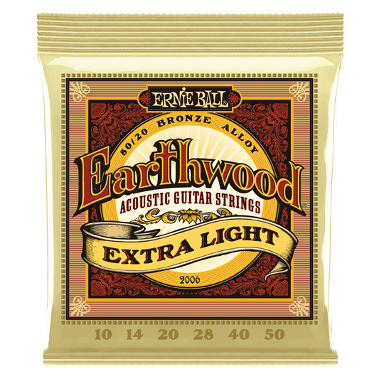 Earthwood Extra Light 80/20 Bronze Acoustic Guitar Strings (10-50 Gauge)
