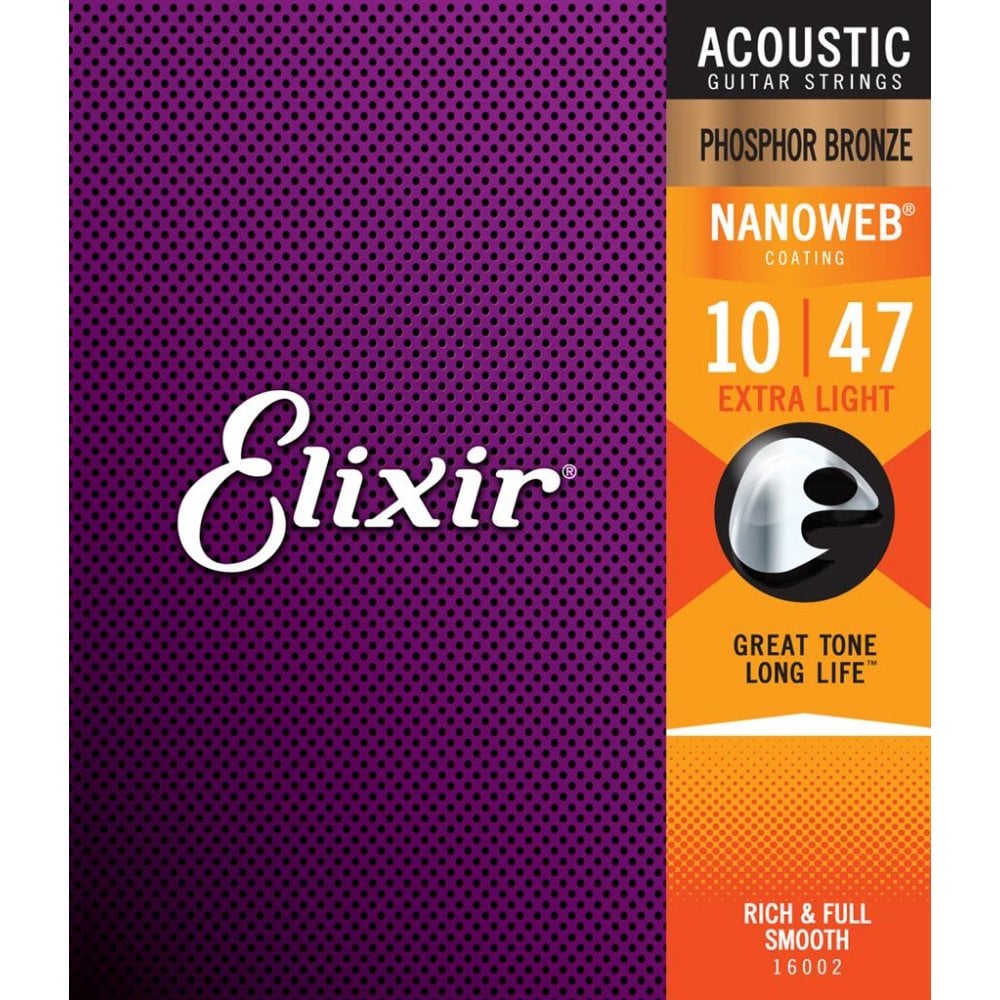 Nanoweb Phosphor Bronze Extra Light Acoustic Strings (10-47 Gauge)