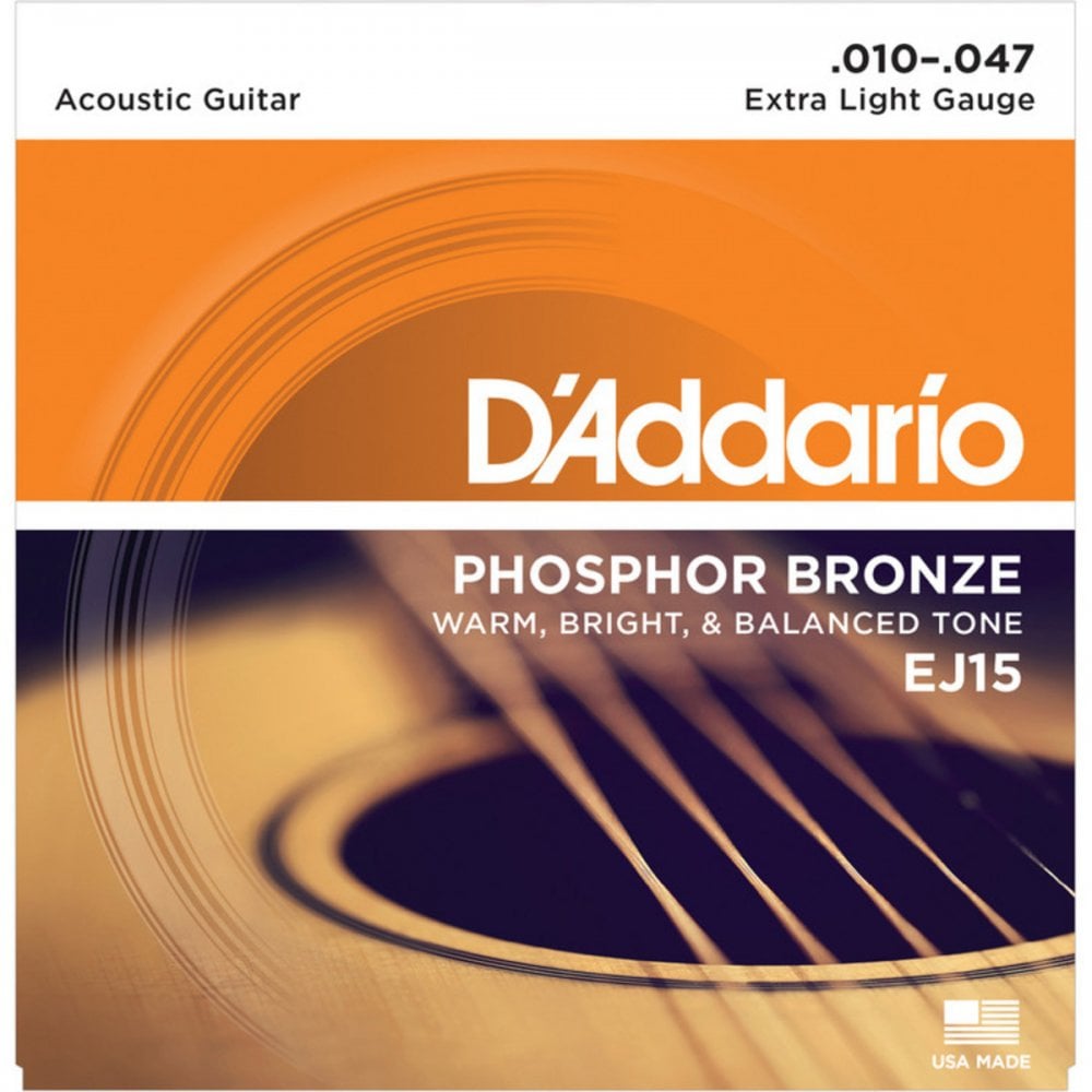 EJ15 Extra Light Gauge Phosphor Bronze Acoustic Guitar Strings (010-047 Gauge)