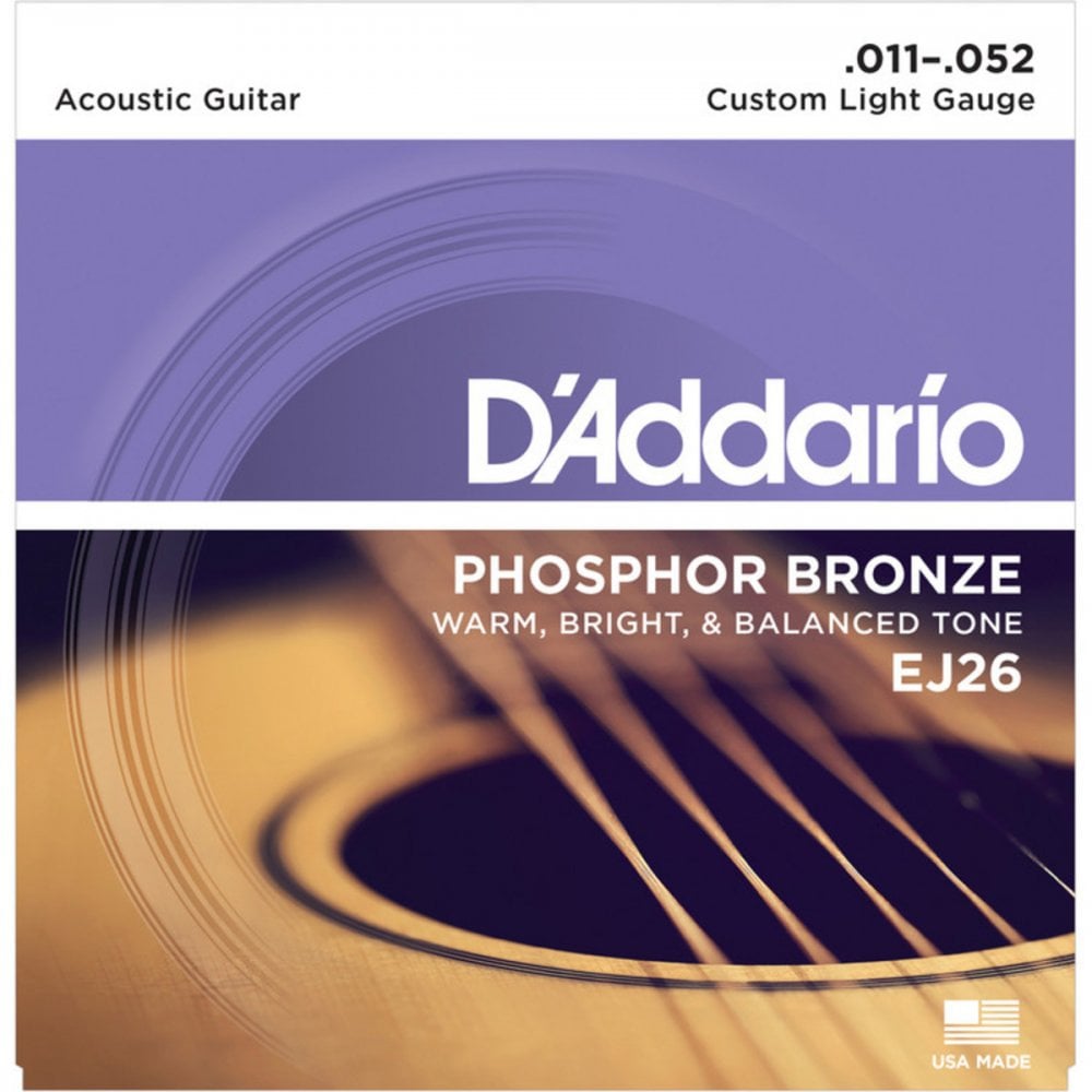 EJ26 Custom Light Gauge Phosphor Bronze Acoustic Guitar Strings (011-052 Gauge)