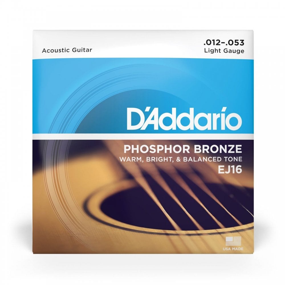 EJ16 Light Gauge Phosphor Bronze Acoustic Guitar Strings (012-053 Gauge)