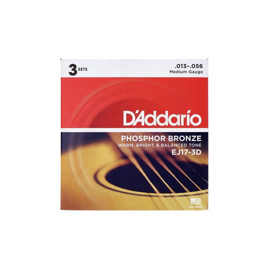 Ej17-3D Medium Gauge Phosphor Bronze Acoustic Guitar Strings (013-056 Gauge)