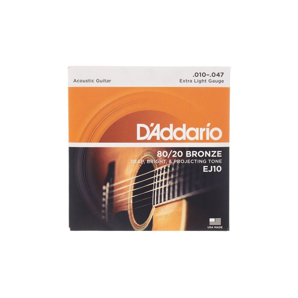 EJ10 Extra Light Gauge 80/20 Bronze Acoustic Guitar Strings (010-047 Gauge)