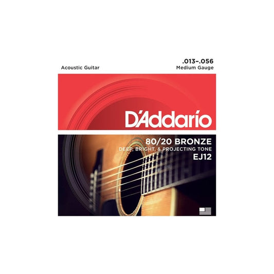 Ej12 Medium Gauge 80/20 Bronze Acoustic Strings (013-056 Gauge)