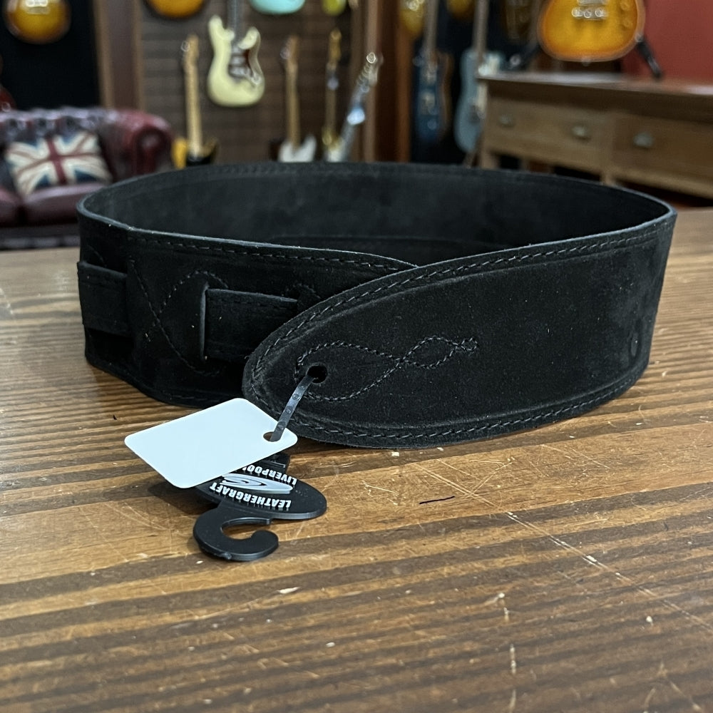 Leathercraft Comfy Suede Guitar Strap (Black)