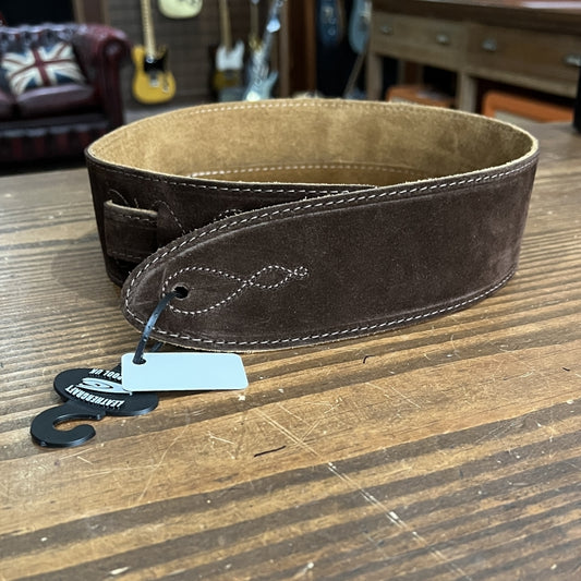 leathergraft Comfy Suede Guitar Strap (Brown)