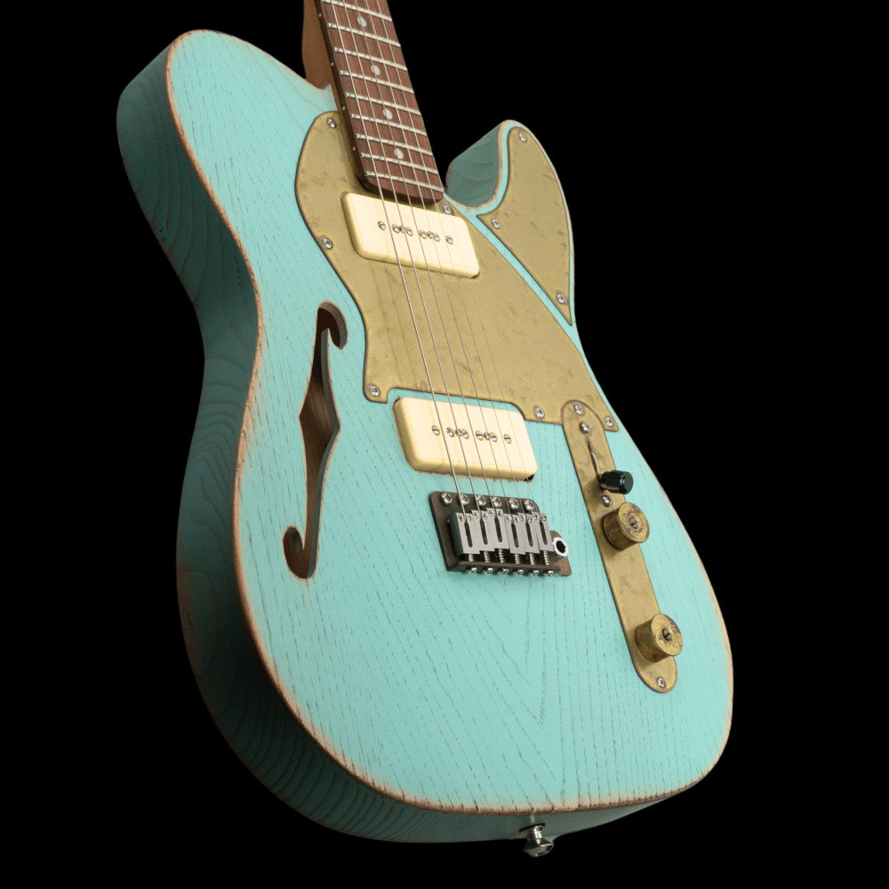 Nancy Lounge P90 Semi Hollow Electric Guitar Surf Green (Pre-Owned)