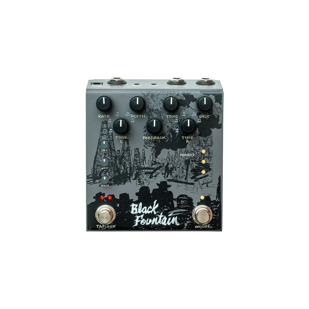 Black Fountain Stereo Delay Pedal (Slate)