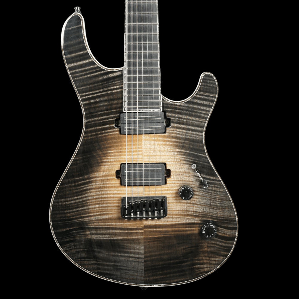 Mayones Regius 7, Transparent Natural Black Burst (Pre-Owned)