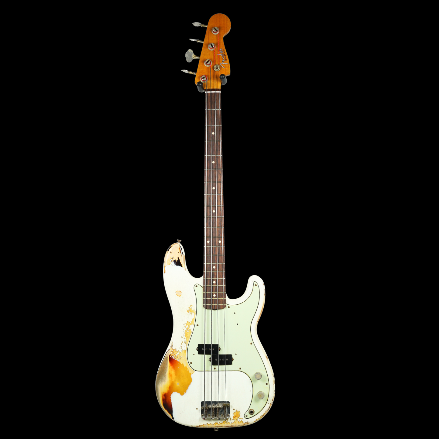 Fender Custom Shop 1960 Fender P Bass Relic, White over Sunburst (Pre-Owned)