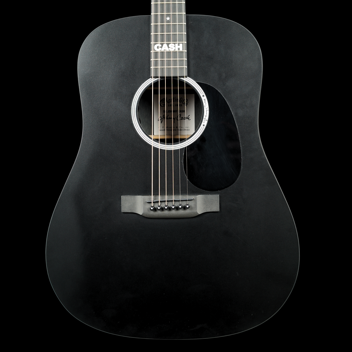 Martin DX Johnny Cash Signature Electro Acoustic, Black (Pre-Owned)