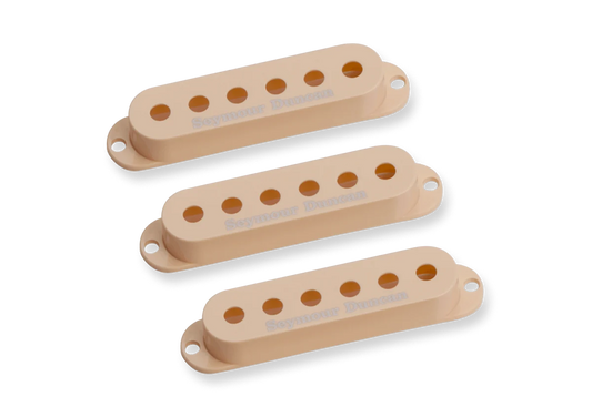 Seymour Duncan Stratocaster Single Coil Pickup Covers (3) - Cream w/ Logo