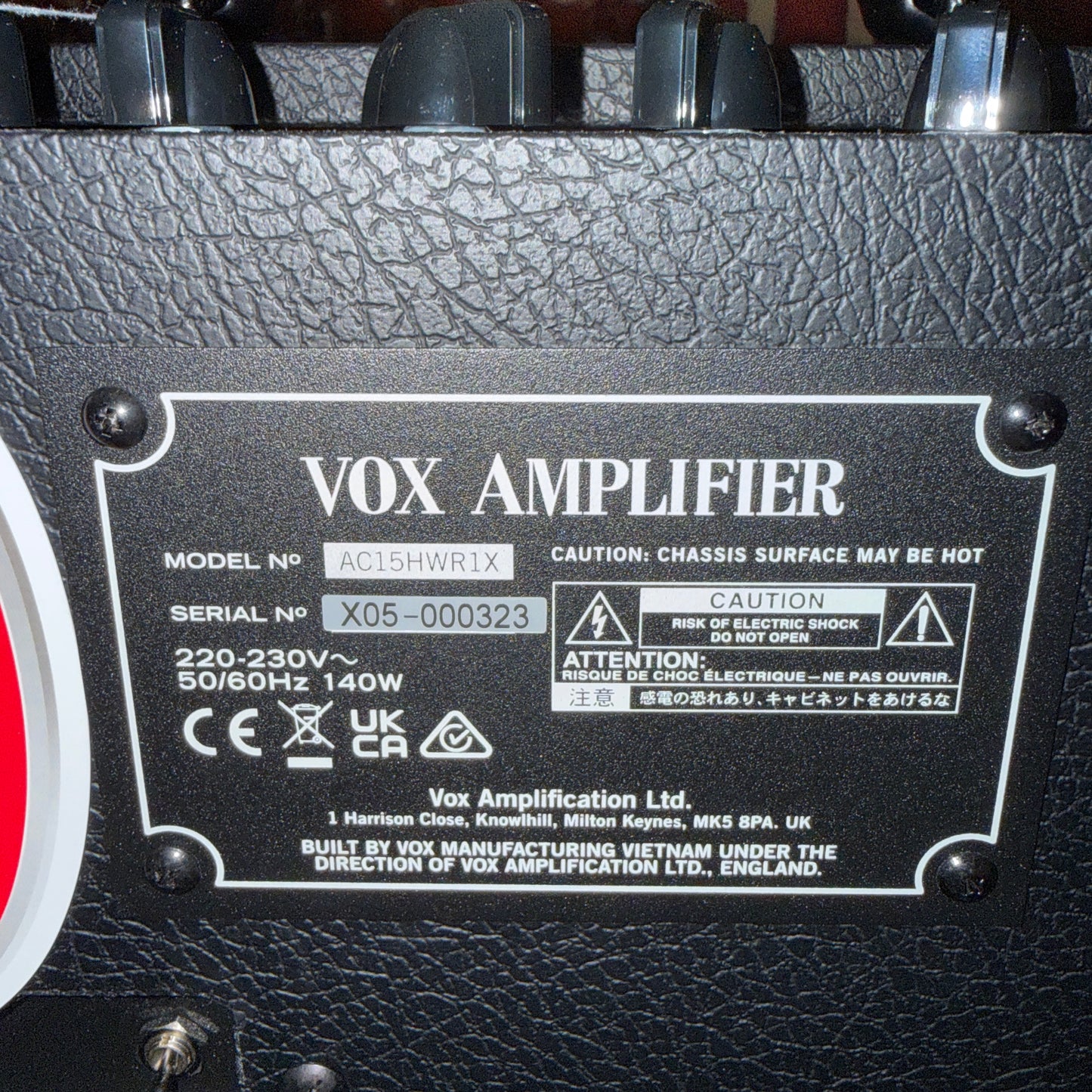 Vox AC15HWR1X Hand Wired Amp (Pre-Owned)