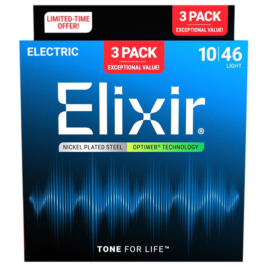 Elixir Optiweb Electric Guitar Strings 10 - 46 (3 PACK)